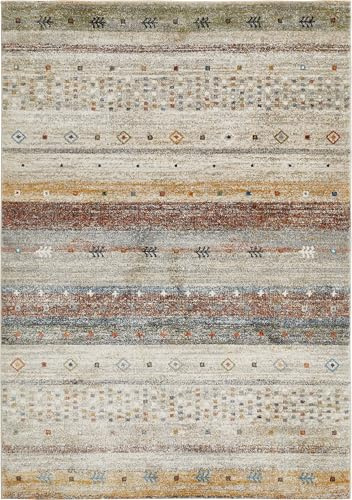 -LUXOR- living Kurzflor Teppich Molinos – moderner Webteppich mit abstraktem Muster, pflegeleicht & strapazierfähig, ideal für Wohnzimmer, Schlafzimmer & Flur, 160 x 230 cm, Multi