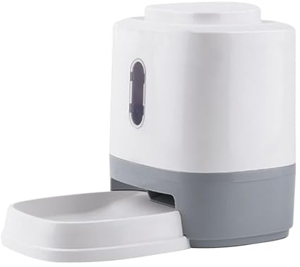 Dispensador para perros | 1,5 L alimentador de gatos automático con cuenco, exprimir para dispensar alimentos para mascotas, un cuenco de alimentación lento para perros pequeños y medianos