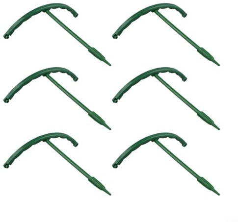 Alanmoship Lot de 6 piquets de support demi-ronds pour plantes grimpantes, hortensia, pivoine, rose, tomate, vigne, fleurs, vert (15 x 14,5 cm)