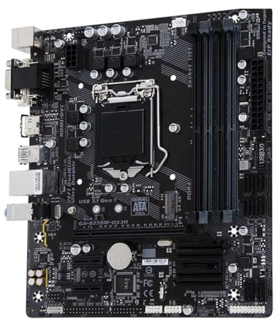 QWEOWW Carte mère Fit for Gigabyte B250M-DS3H LGA 1151 Prise en Charge des processeurs I7 I5 I3 DDR4 64 Go M.2 SSD de 6e/7e génération