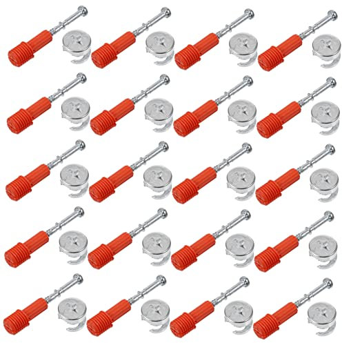 Ciieeo 30 Set Connettori per Bloccaggio per Armadi Bulloni in Ferro per Assemblaggio Stabile