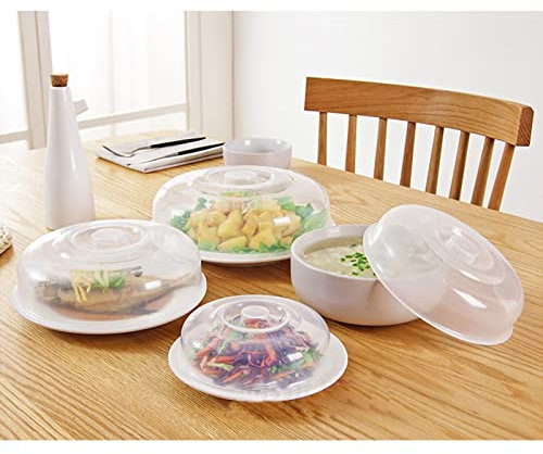 Yctze Cubierta de Microondas con - Alimento Transparente de Material PP - Protector de Salpicaduras de Microondas Seguras (extragrande 23cm)