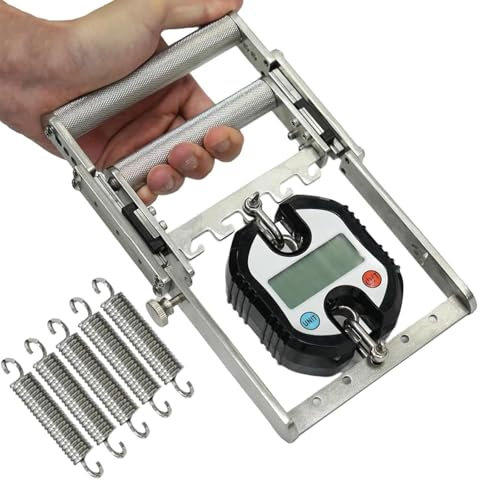 TsoLay Dinamometro per La Presa Manuale, con 5 Molle, Regolazione a 4 velocità, Impugnatura Antiscivolo, Carico Massimo 150 kg, Acciaio Inossidabile 304, per Allenamento Muscolare