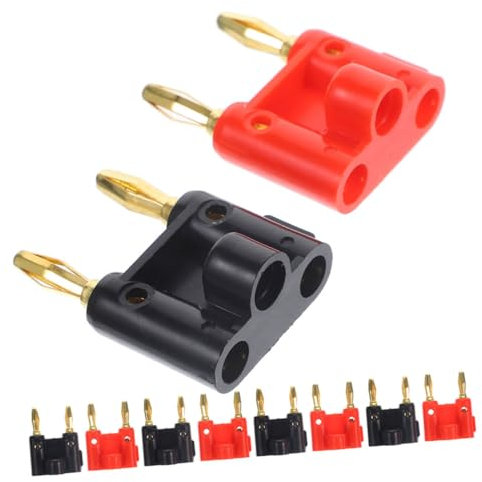 NUOBESTY 20pezzi Connettore Banana Spine Banana Per Degli Altoparlanti Connettori Per Degli Altoparlanti Doppie Spine Banana Connettori Banana Clip Banana Per