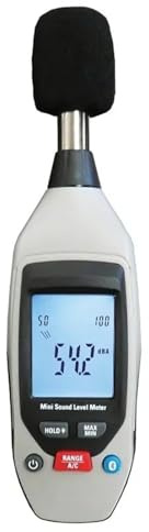 Fonometro, Misuratore di decibel scientifico con Bluetooth, fonometro da 35 a 130 dB, misuratore SPL ponderato in corrente alternata, doppia gamma, max/min