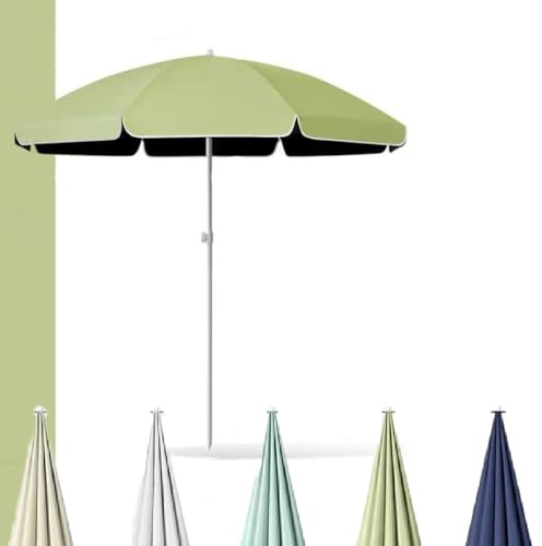 Parasol de plage avec ancre de sable, protection UV 50, parasol de terrasse autoportant, pour jardin, piscine, jardin, cour, 2,2 m, vert