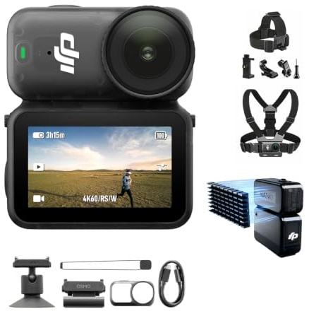 DJI Osmo Nano Standard Combo 128GB mit Fahrrad Set + Kühlwerkzeug- 4K/60fps | kleine Mini-Cam mit 1/1,3″ Sensor, 143° Weitwinkel-Video, 200 min Akku, überall anbringbar, wasserdicht POV-Kamera