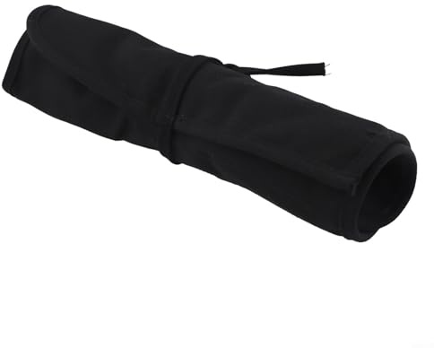 Organiseur d'outils de peinture avec sac de rangement enroulable en toile, plusieurs emplacements pour pinceaux, crayons et fournitures artistiques, léger et portable (noir)