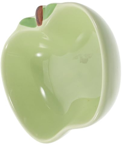 TOKIDNY Bol Céramique Stable Antidérapant pour Hamster Hérisson Petit Animal Multifonctionnel Design Pomme Verte