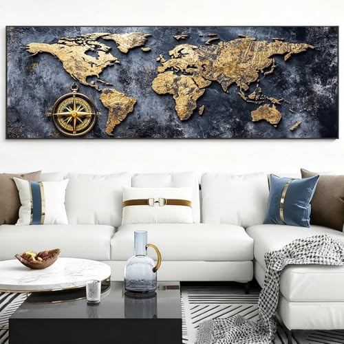 5D Mappa del mondo Diamond Painting Adulti Immagine Pittura Diamante Kit Completo, Diamond Art Kits DIY Diamant Painting Set Diamantini Crystal Art per Decorazione Della, Grande 40x120cm, Model379