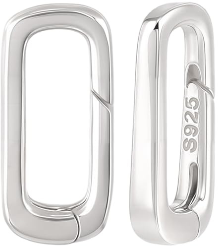 Beebeecraft 1 scatola Da 2 pezzi 925 anelli A Molla In Argento Sterling Forma Ovale Chiusura A Molla Liscia Connettore Estensore con Panno Lucidante per Collana Portachiavi Borse Creazione di Gioielli