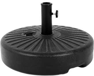 QSOST Pied de Parasol Lourd Remplissable d'eau/Sable 38 kg - Base Universelle pour Parasol de Jardin, Terrasse, Plage - Compatible Tous Parasols Ø 3.5-4.8 cm - HDPE Résistant