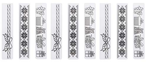 Haofy Plantilla de Estampado de Plástico para Bricolaje, Accesorio Fácil de Usar para Crear Tarjetas, para Crear Manualidades con Papel Texturizado, 9 Uds.