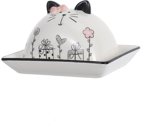 MOBUTOFU Burriera in Ceramica con Coperchio Grande, Contenitore per Burro da Banco Riutilizzabile, Porta Burro da Cucina Sicuro e Igienico per Conservazione Quotidiana
