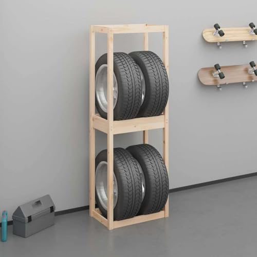 Générique Porte-pneus 63x40x180 cm Bois de pin Massif,Entreprise & Industrie,Stockage Industriel,Étagères industrielles,825005
