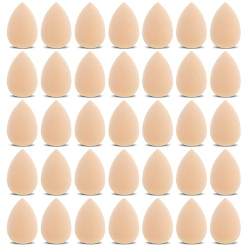 Gjinxi 35 Stück Mini Makeup Sponge, Make-up Schwamm kleine Mixer | Foundation Cosmetic Puffs, für Puder Creme Ausbesserungen, Kosmetik Schwämmchen