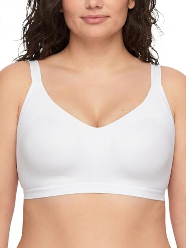 Warner's Women's Easy Does It Underarm Smoothing with Seamless Stretch Wireless Lightly Lined Comfort Bra RM3911A, White, Large