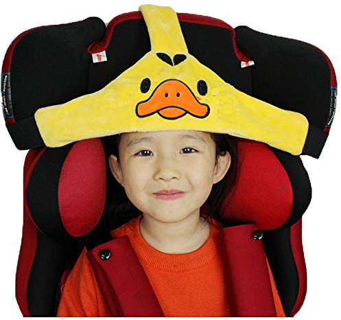 MINGZE Soporte de Cabeza de Asiento de Coche de bebé niño, posicionador de sueño Seguro y Acogedor de Coche, cinturón de sujeción de Asiento de Seguridad Ajustable, cinturón de Seguridad (Amarillo)
