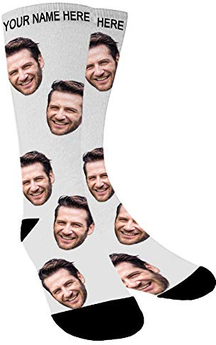Aolun Chaussette Personnalisé Photo,Chaussette Personnalisable,Mettez votre photo en chaussettes pour Hommes,Femme