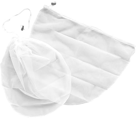 2 Pack Reusable and Washable 20x18 Filter with Adjustable Drawstring for Straining and Filtering Honey, Wax, Beer, Nut Milk and More Through Nylon 600 Micron Mesh in a 5 Gallon Bucket