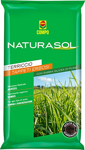 COMPO Naturasol Tappeti Erbosi, Terriccio per Tappeti Erbosi, Per la Semina e Rigenerazione di Tutti i Tipi di Prato, Sacco 70 L