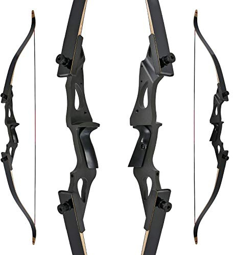 Drake Recurvebogen Take Down Black Raven 58 Zoll | 25-60 lbs Rechtshand Bogenschießen mit Pfeil und Bogen für Einsteiger und Fortgeschrittene