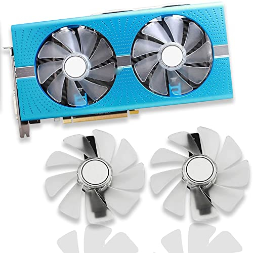 Dotodo CF1015H12D/FDC10U12S9-C Ventola di raffreddamento senza fili, 95 mm, per il raffreddamento di scheda grafica Sapphire NITRO RX 580 RX 570 RX 480 VGA (Ventola bianca, 2 pezzi)