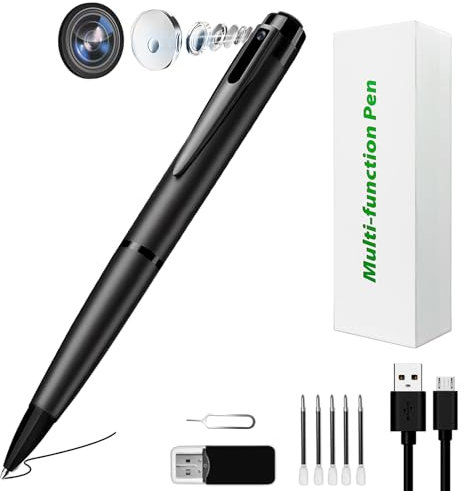 Mini Telecamera Spia Nascosta,DIPREVO 1080P Telecamera nascosta Penna Portatile Micro Spy Cam Spia Videocamera Sorveglianza Registrazione di Immagini di Sicurezza con Rilevamento di Movimento (NO SD)