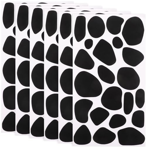 SEWACC Selbstklebende Filzaufkleber Kuhflecken 6 Blatt Filzsticker Für Diy Bastelprojekte Wanddeko Kleidung Hüte Und Accessoires Für Kinder Bastelsets