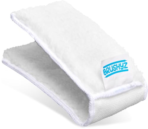 BRUSHYZ® Lamellenreiniger Raffstore Reinigungsbürste Jalousien Reiniger Bürste - 1x Ersatz Reinigungspads