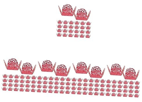 HEMOTON 500 Piezas Bandeja De Chocolate Moldes para Cupcakes Rosa Envoltorios Dorados para Cupcakes Bombones De Rosas Chocolate con Trufas Novia Decoraciones Papel