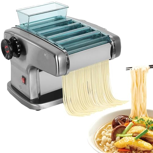 XDLYWUZIQ Macchina per La Produzione di Pasta Elettrica, Macchina per Pasta Sfoglia Automatica da 135 W, Macchina per Pasta Commerciale per Uso Domestico E Familiare per Tagliatelle/Spaghetti