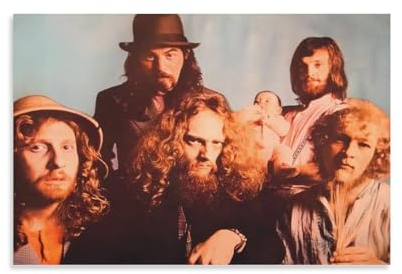 SECOLI Monochromatisches Bild von Jethro Tull Leinwand-Poster, hochauflösender Druck für Zuhause, Büro, Wanddekoration, 30 x 45 cm