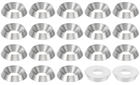 PATIKIL 20 Pièces Rondelle Conique Finition M6 Diamètre de 16 Mm | en Acier Inoxydable 304 Massif, Hauteur de 3,5 Mm, Finition Cnc, Pour Usage Industriel Et Construction