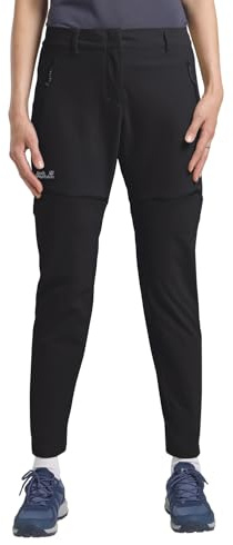 Jack Wolfskin Damen Hikeout Zip Away Pants Wanderhose, Schwarz, 42 EU