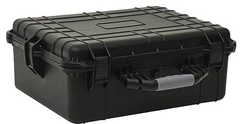 LAPOOH Flugkoffer Tragbar Schwarz 55x43x21 cm PP, Pelican Case, Flightcase, Peli Case, Munitionsbox, Hardcase Koffer, Werkzeugkoffer Leer Gross