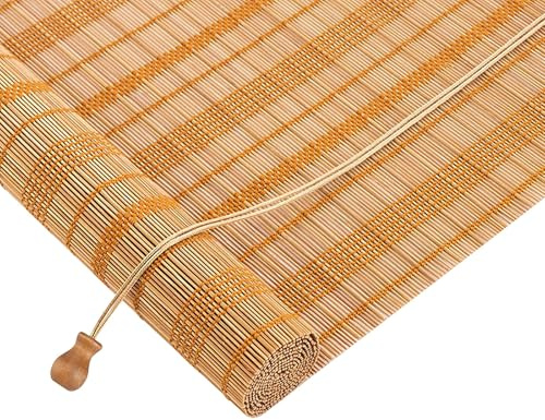 Retro Bambus Rollo Jalousine Bambusrollo 50 65 70 85 90 105 110 120 125 130 140 150 155 160 170 180cm Wide Sichtschutz Sonnenschutz Fenster Vorhänge Einfach Aufzuhängen Retro Bambus Raffrollo(Shading