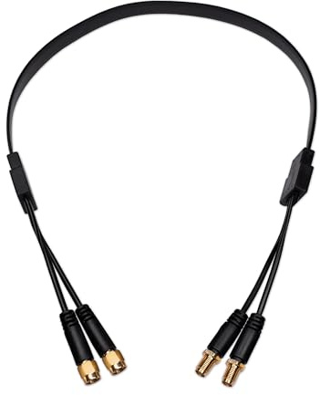 JARFT Fensterdurchführung für 2x2 MIMO WLAN Antenne, RP-SMA Stecker auf RP-SMA Buchse, 50cm Fensterkabel