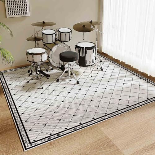 Schlagzeugteppich 200 x 160 cm Schallschutz Teppichmatte rutschfeste Trommel Teppiche Elektronisch Schlagzeug Teppich Schallschutz Akustik Teppich Quadratische Schallschutzdecke Für Bass Drum Snare
