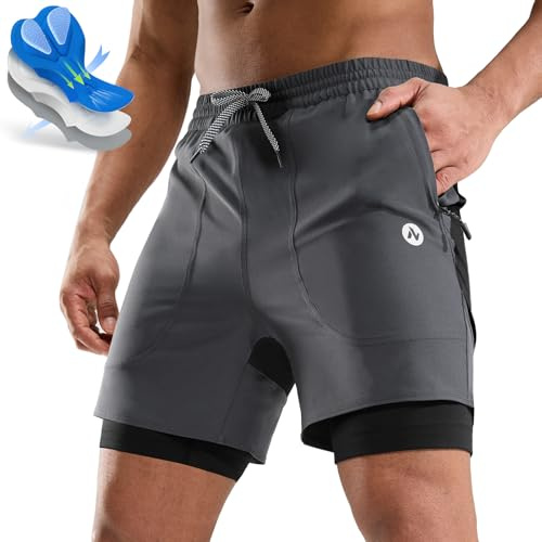 Nepest Radlerhose Herren Gepolstert, 2 Taschen, Relaxed Fit L
