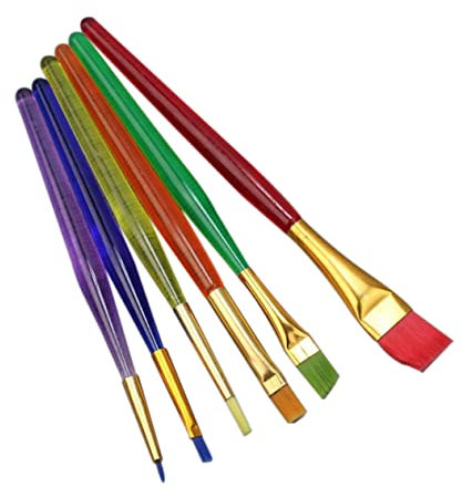 Hohopeti 6-piece Nylon Cake Icing Brush Set for DIY Fondant Dusting and Painting for Baking Enthusiasts Versatile Sugar Craft Tools