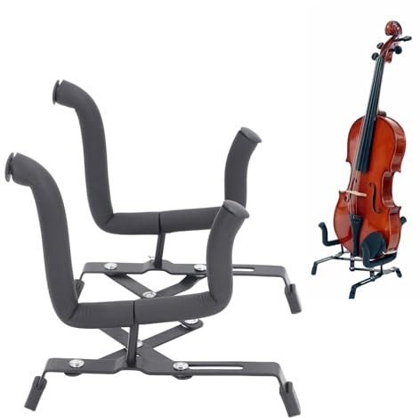 Walfront Supporto per Violino Pieghevole da Pavimento a Forma di H Supporto per Ukulele Retrattile Portatile per Piccoli Strumenti per Ukulele, Mandolino e Violino