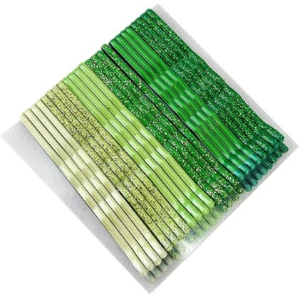 Blausky 1 Satz 24 Stück Bobby Pins 5 cm,Farbverlauf Haarnadeln klein,U-förmige Haarklemmen,Metal Hair pin Glitzer Haarnadel Haarspangen für Frauen und Damen Hair Styling Friseursalon,Grün