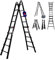 PROREGAL Sprossen-Mehrzweckleiter APOLLO 3-in-1 Aluminiumleiter 4x5 Sprossen bis zu 5m Höhe Traglast 150kg Schwarz Treppenleiter Multifunktionsleiter Klappleiter Teleskopleiter Stehleiter Anlegeleiter