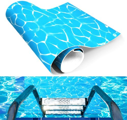 36 X36 Swimming Pool Ladder Mat Non-Slip PVC Non-Slip Protective Step Pad for Above Ground Pools Heavy Duty Pool Liner Protection Safety Texture for Steps Stairs
