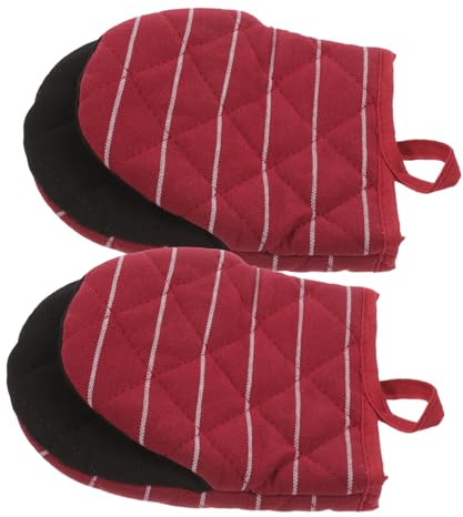 MOLUCKFU Heat-resistant Oven Mitts for Kitchen Baking of Silicone Insulated Gloves for Microwave Use Protect Hands When Cooking
