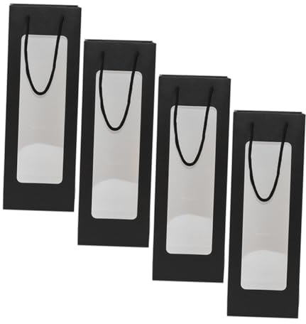 Holibanna 4stücke Weinflaschen Geschenktaschen Mit Sichtfenster Wiederverwendbare Transparente Tragetaschen Für Weinflaschen Für Feiertage Geburtstage Und Festlichkeiten
