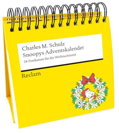 Snoopys Adventskalender. 24 Postkarten für die Weihnachtszeit (Advents-Postkartenaufsteller): Adventskalender zum Aufstellen für Erwachsene – 24 lustige Peanuts-Comics auf heraustrennbaren Postkarten