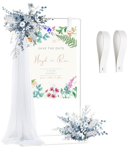 CZCPARY Panneau d'affichage réglable pour mariage, support de table, panneau d'affichage (blanc)