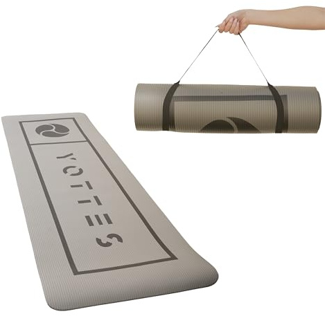 YOTTES Tappetino da yoga antiscivolo – Tappetino fitness in TPE per yoga, pilates e allenamento domestico – Tappetino per allenamento delicato sulle articolazioni con linee di orientamento, 182 x 613